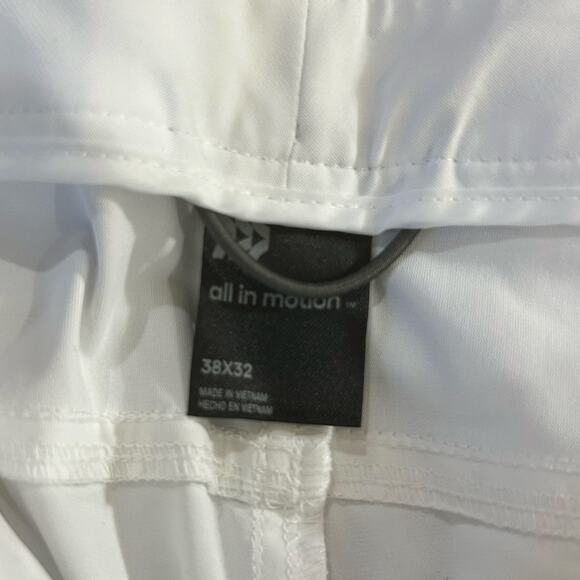 All In Motion Golf Pants Mens 38x32 White Slim Fit Stretch Wrinkle Resistant NEW - Picture 4 of 16